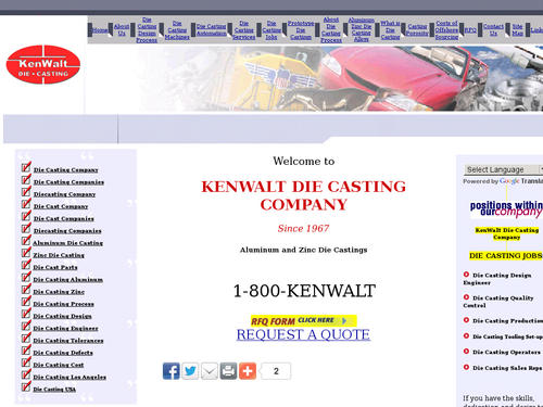Aluminum Zinc Die Casting Company | KenWalt Die Casting Company