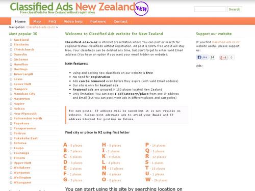 Classified ads for New Zealand