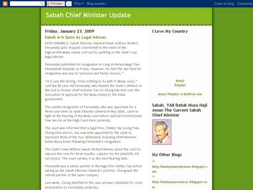 Sabah Chief Minister Update