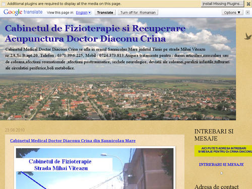 Cabinetul de Fizioterapie si Recuperare Acupunctura Doctor Diaconu Crina