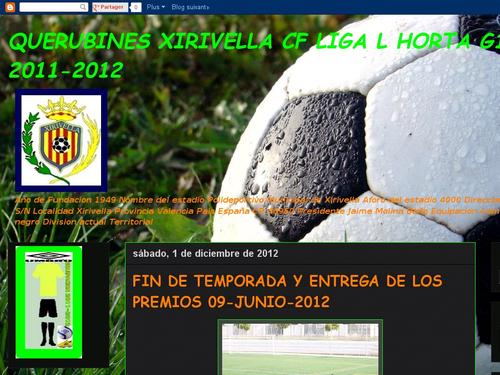 QUERUBINES XIRIVELLA CF LIGA L HORTA G1 2011-2012 