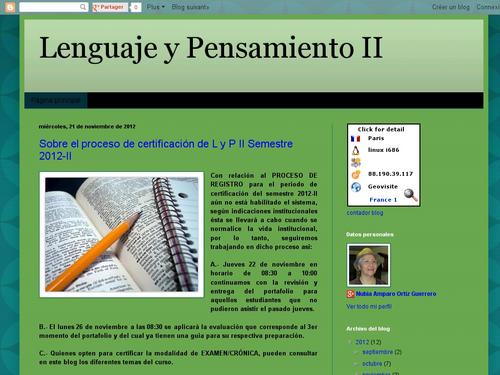 Lenguaje y Pensamiento II semestre 2012-II
