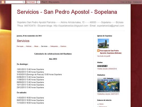 Servicios - San Pedro Apóstol - Sopelana