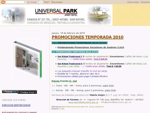 Apart Hotel Universal Park - San Rafael - Mendoza - República Argentina