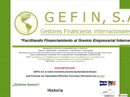Gestores Financieros Internacionales, Sociedad Anónima (GEFIN, S.A.) 