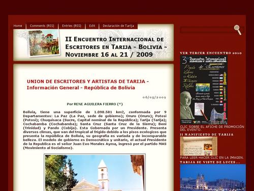 II Encuento Internacional de Escritores de Tarija - Bolivia
