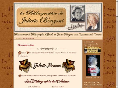 la bibliographie officielle de Juliette Benzoni