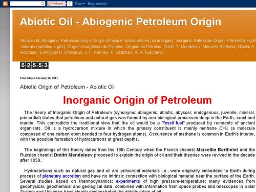 Inorganic Petroleum Origin