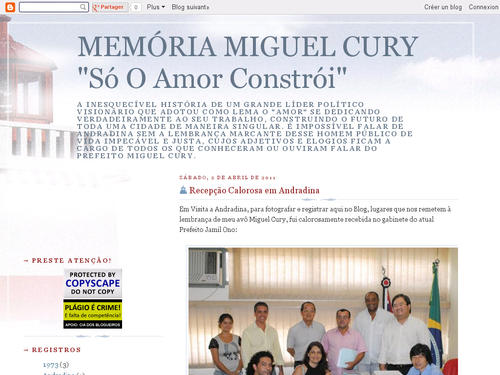 Blog Memória Miguel Cury
