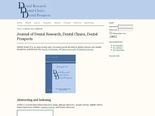 Journal of Dental Research, Dental Clinics, Dental Prospects