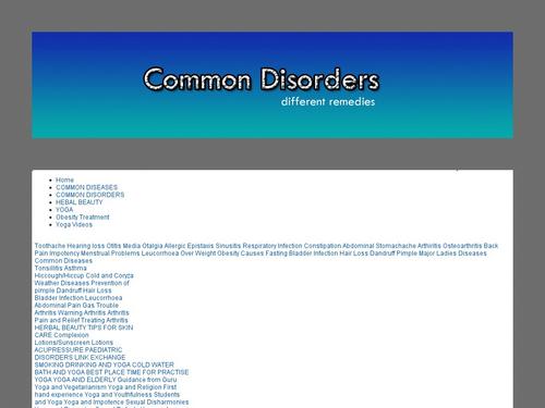 Common disorders Cure