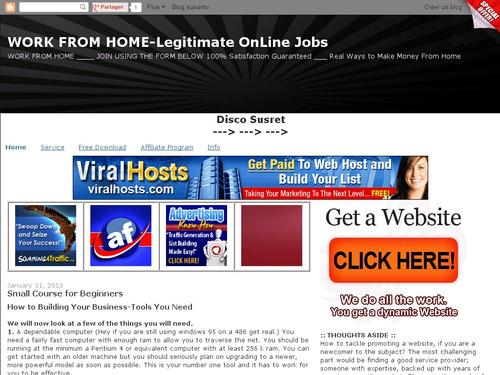 WORK FROM HOME-Legitimate OnLine Jobs