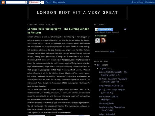 London Riot Hit a Very Great 