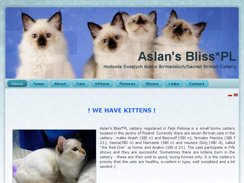 Aslan's Bliss**PL - Sacred Birman cattery