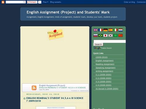 English Assignment (Project) and Students' Mark