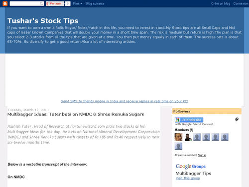 Tushar's Stock Tips