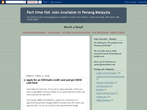 Part time Hot Jobs Available In Penang Malaysia