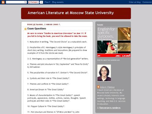American Literature for Russian Students