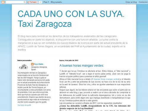Cada uno con la suya. Taxi Zaragoza