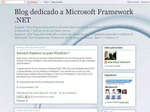 Blog dedicado a Microsoft Framework .NET