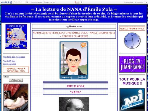 La lecture de NANA d'Émile Zola