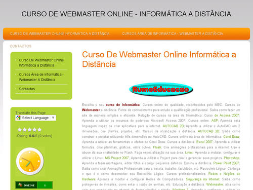 Curso De Webmaster Online Informática a Distância